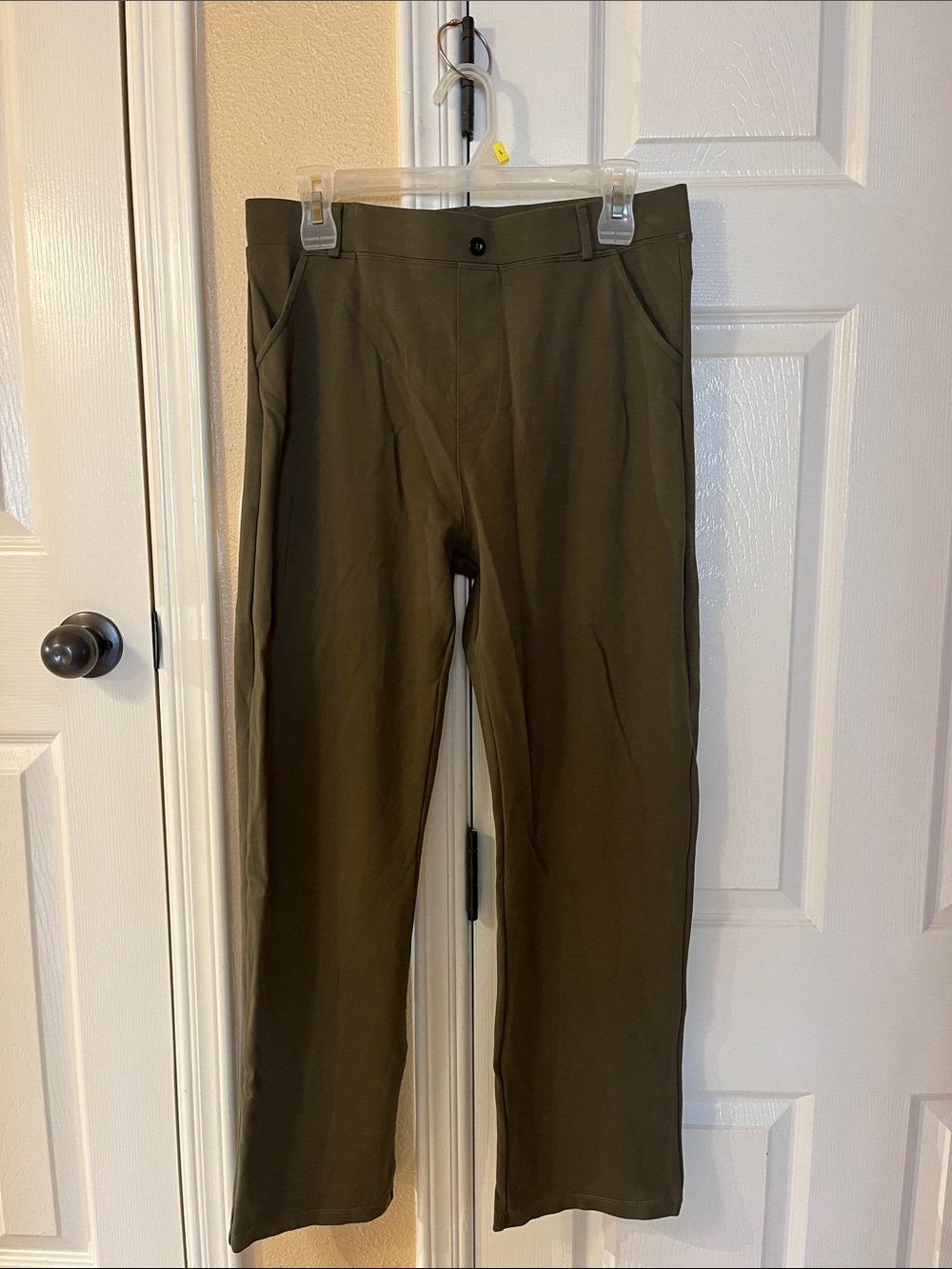 Classic Olive Green Boot Cut Pants for Women